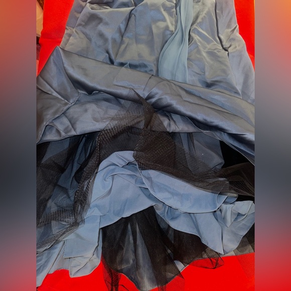 David’s Bridal Blue Halter Bridesmaids Evening Gown - Perfect for Wedding Guests - Picture 8 of 8